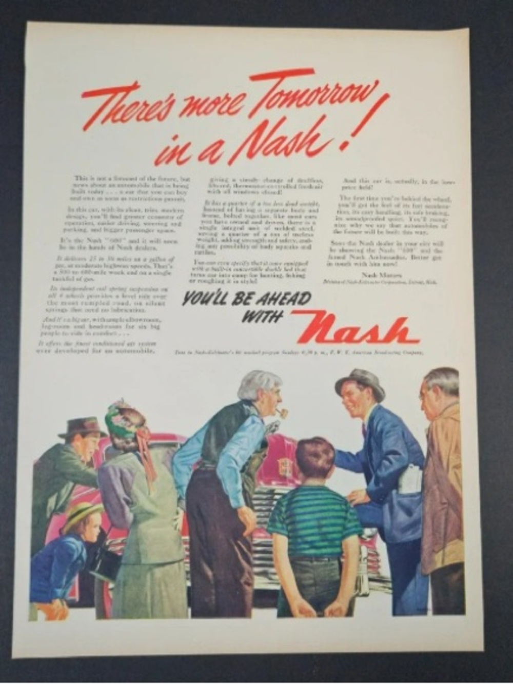 Ash Retro Automotive Advertisement Print - Red and Blue Accents